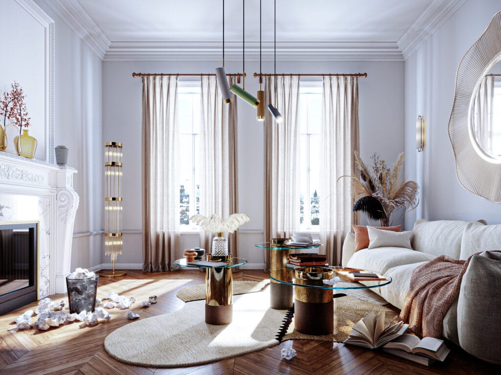 Appartement haussmannien - Perspective intérieure 3D