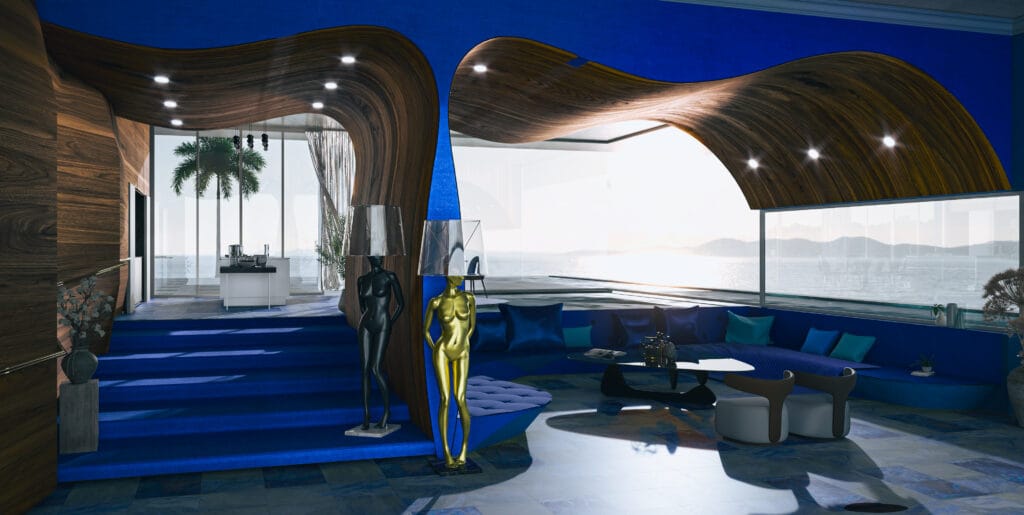 Villa avec piscine - Perspective 3D