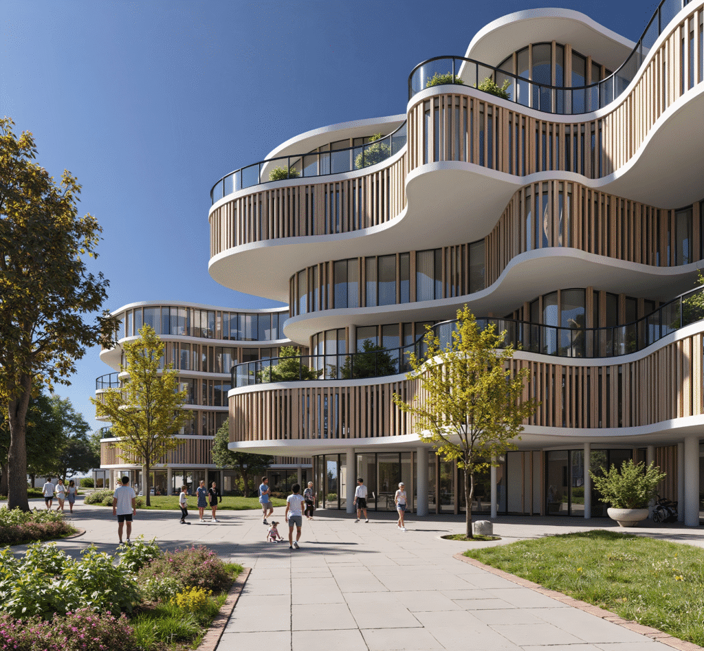 Marché public - Perspective 3D extérieure